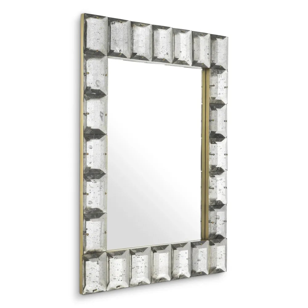 Oglinda cu rama din Metal/MDF/Sticla Alama/Transparent L90xH123.5cm Mariani Eichholtz