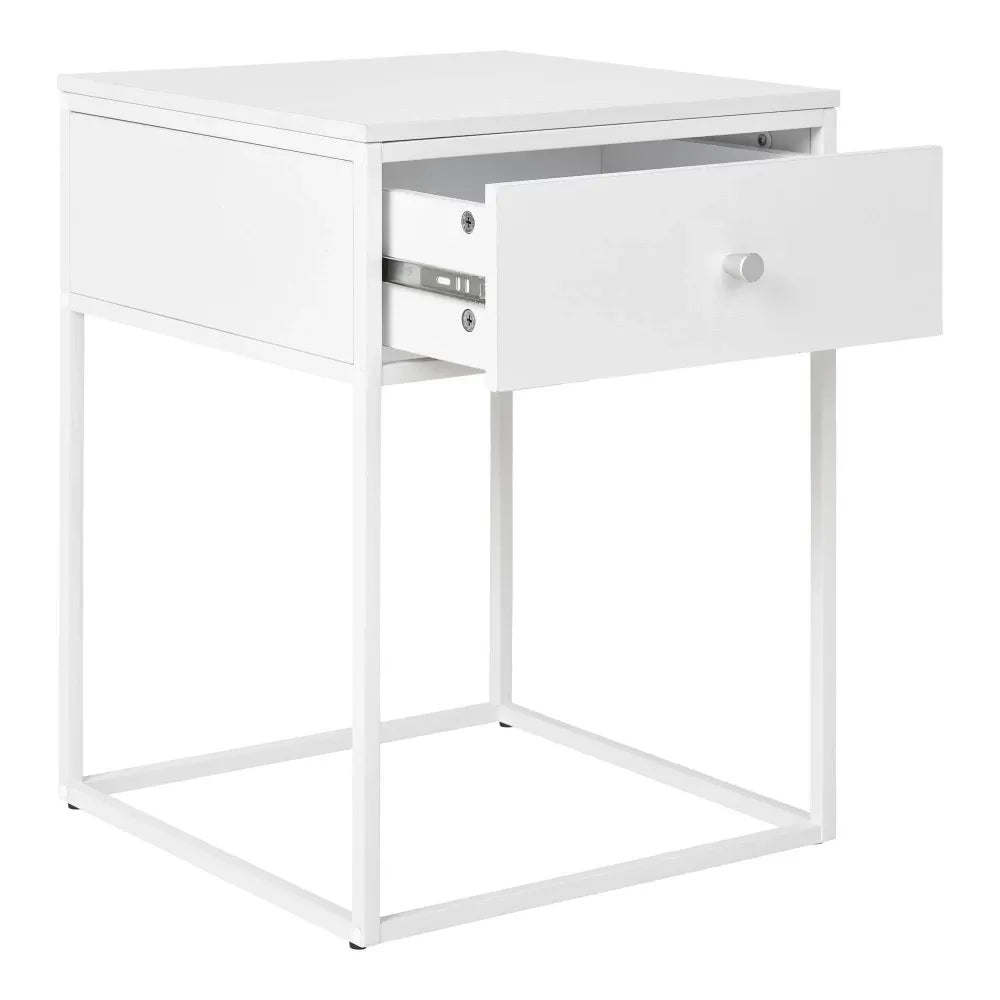 Noptiera din Metal Alb si MDF Alb L40xH55cm Vita