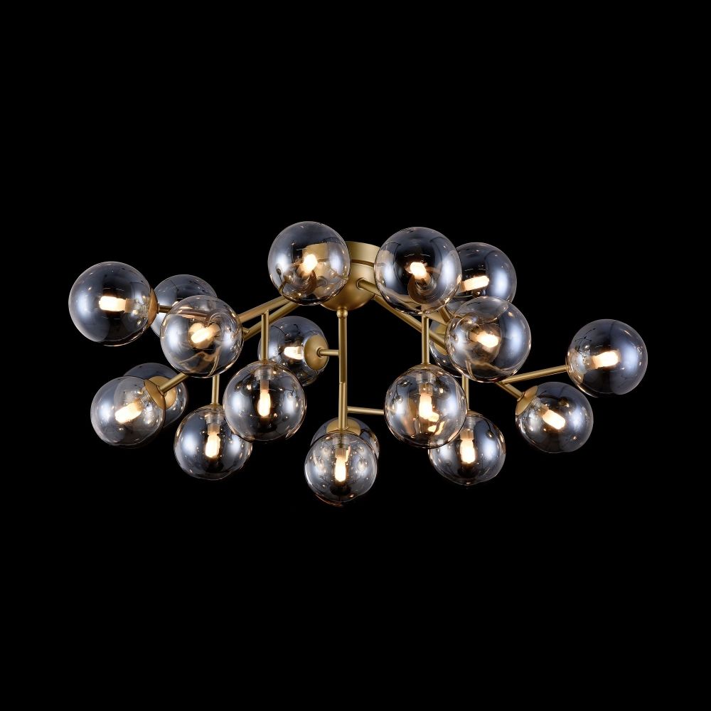 Candelabru Rotund din Metal si Sticla Auriu/Auriu Dallas D75xH25cm