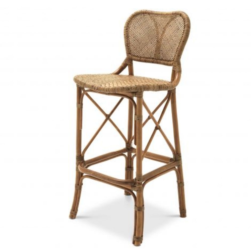Scaun de bar din Ratan Maro cu picioare din Ratan Maro H105xL48xA51cm Colony