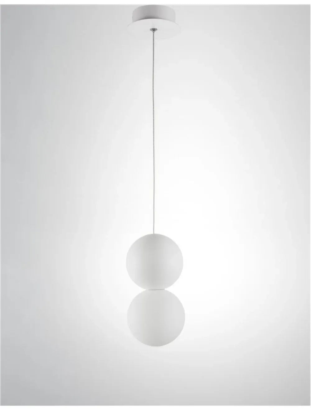 Pendul structura din Metal Alb si abajur din Sticla Alb H120xL10cm IP20 ZERO