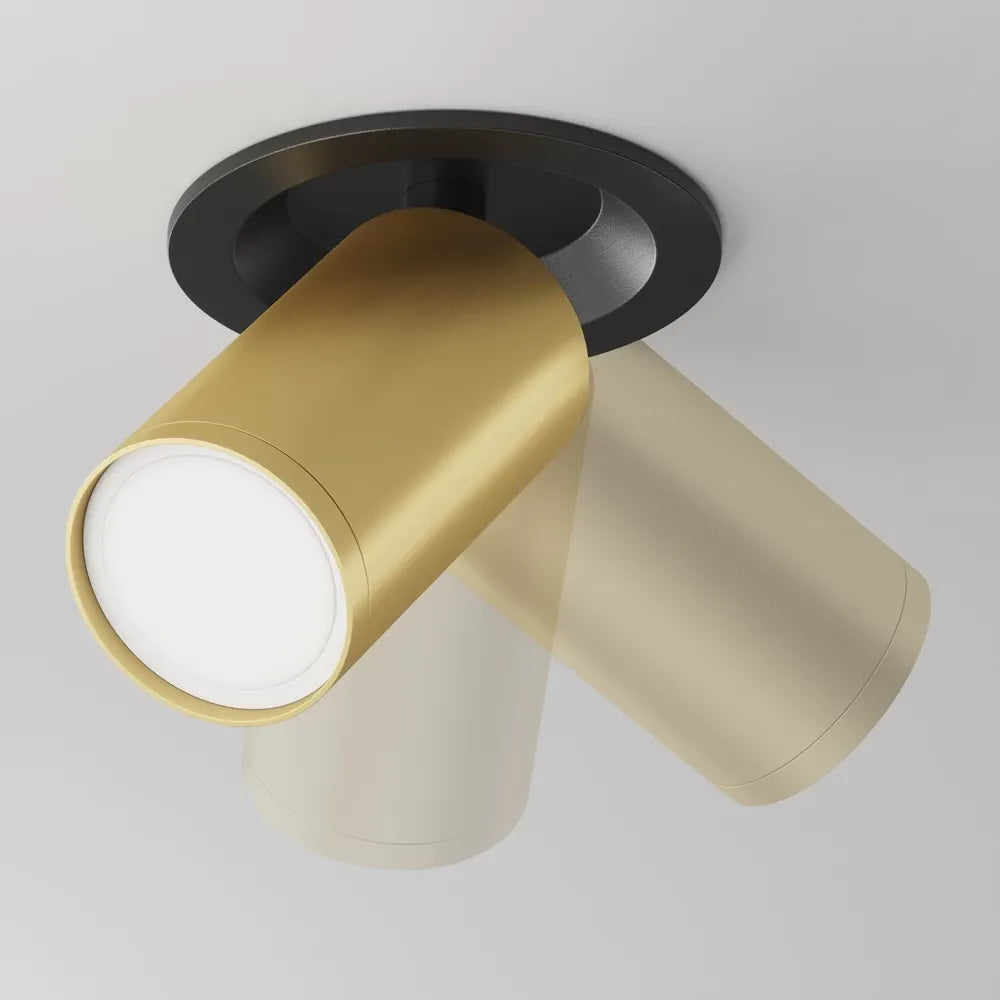 Spot incastrat din Aluminiu Negru/Auriu mat H12xD5cm IP 20 GU10 10W FOCUS S