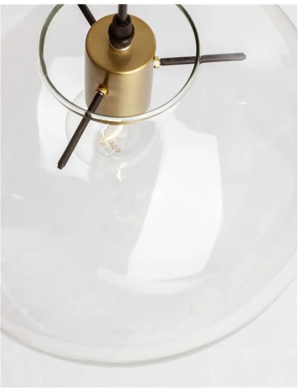 Pendul structura din Metal Negru/Auriu si abajur din Sticla Transparent H181xL25cm IP20 MIRALE