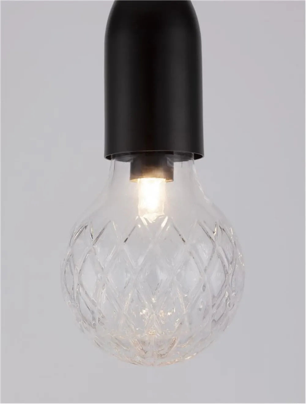 Pendul structura din Metal Negru si abajur din Sticla Transparent H120xL9.5cm IP20 VEDA