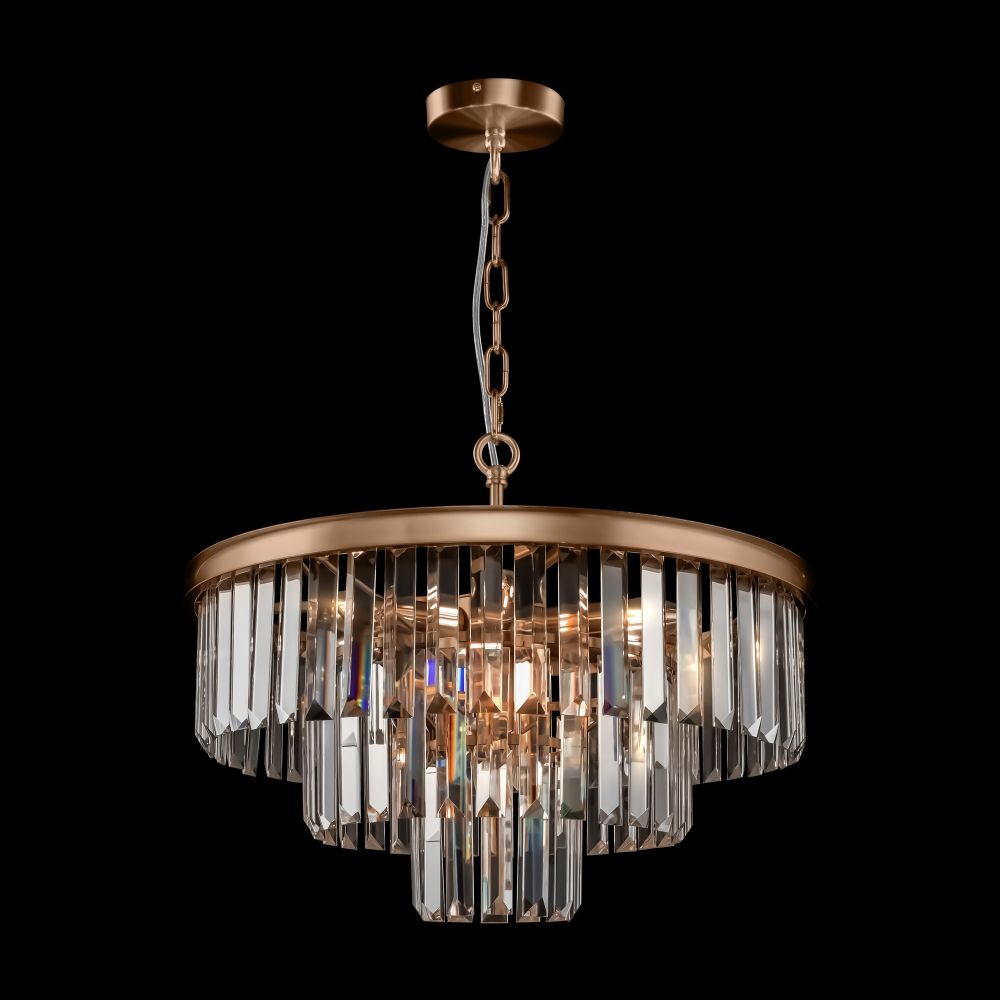 Lustra rotunda cu inaltime reglabila din Cristal Transparent cu 7 becuri D50xH115cm Revero