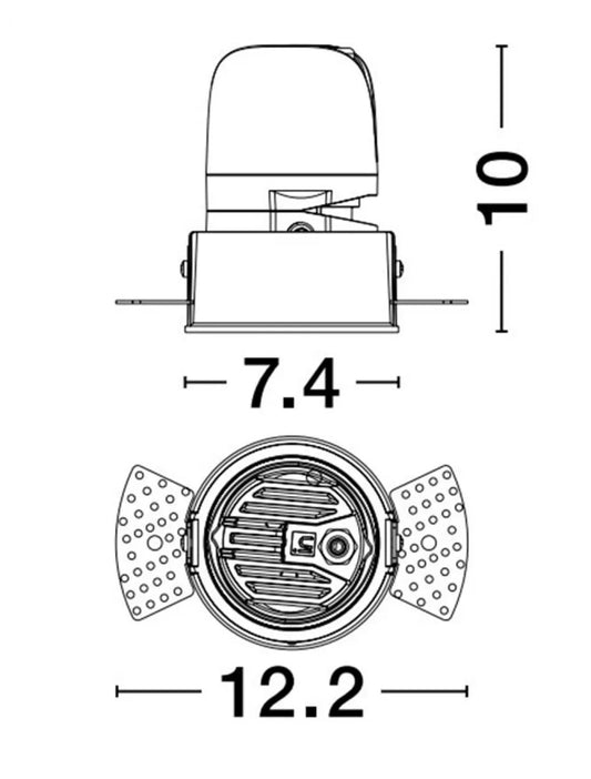 Spot incastrat din Aluminiu Alb H10xL7.4cm IP20 15W 754lm 3000k HOMER