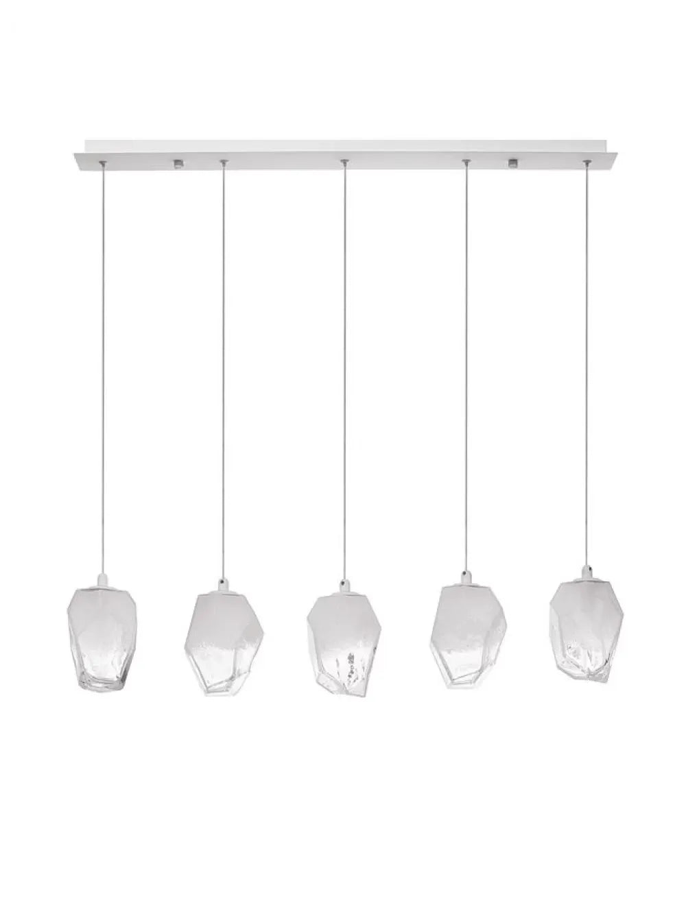 Lustra structura din Metal Alb si abajur din Sticla Alb H180xL84cm IP20 ICE