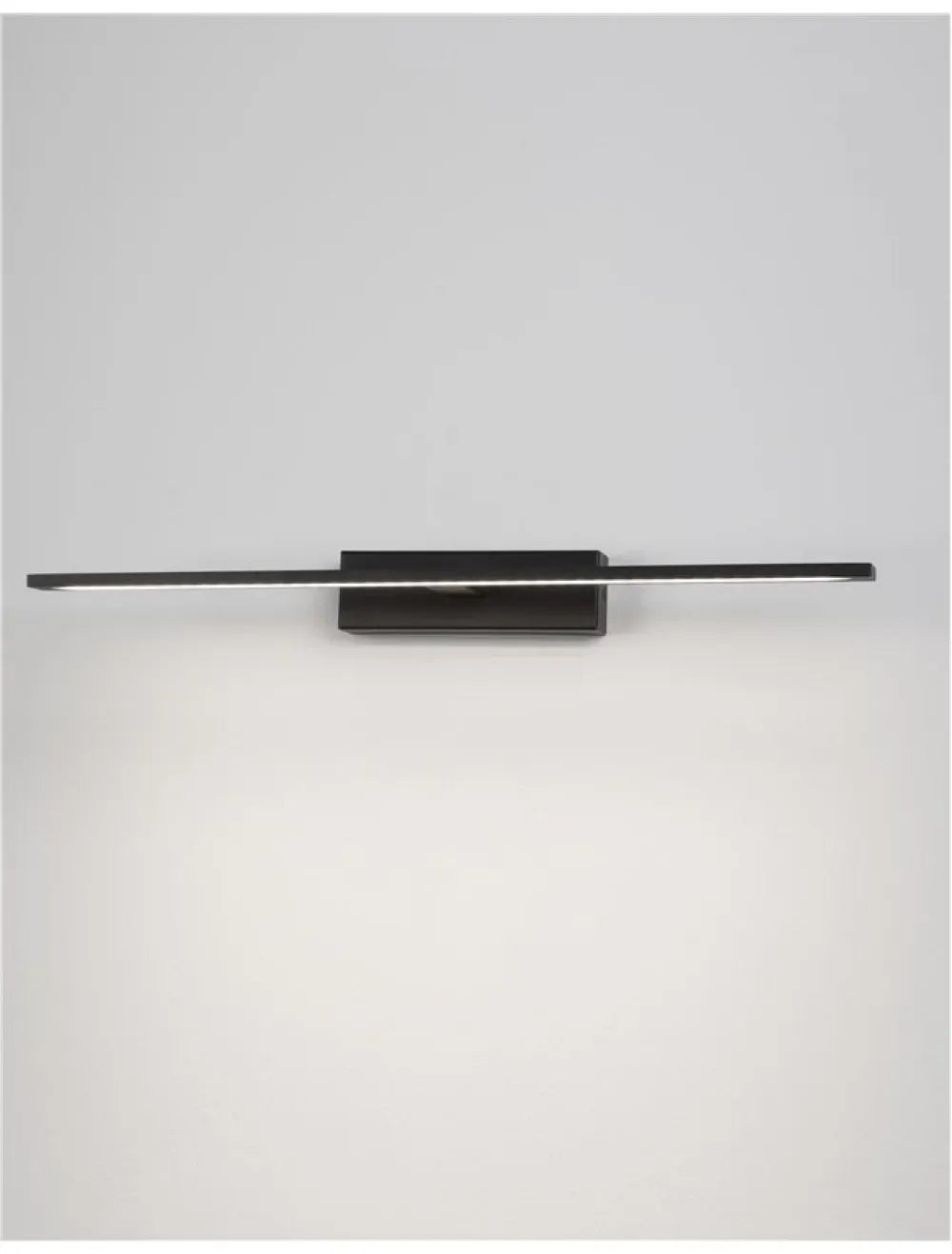 Aplica de perete structura din Aluminiu Negru si abajur din Acrilic Alb H6xL62cm IP44 20W 1615lm 3000k MONDRIAN