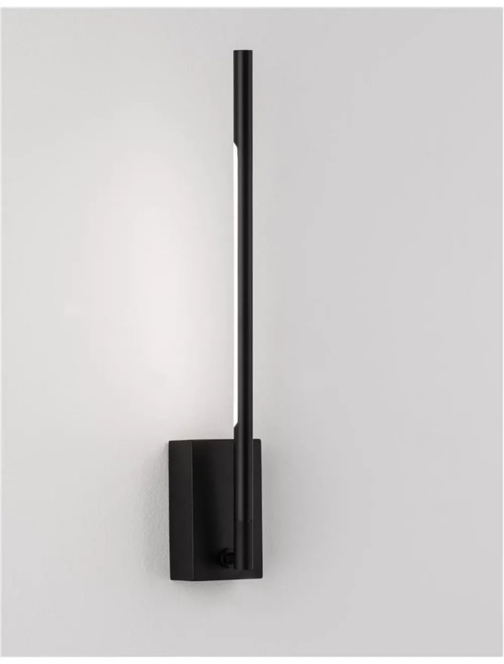Aplica de perete structura din Metal Negru si abajur din Acrilic Alb H37xL6cm IP20 6W 426lm 3000k RACCIO