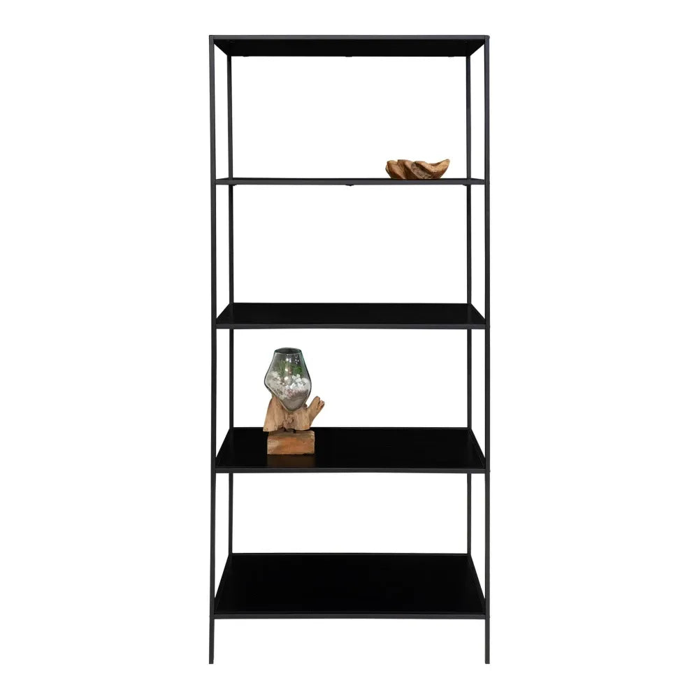 Etajera din Metal Negru si PAL Negru L80xH170cm Vita