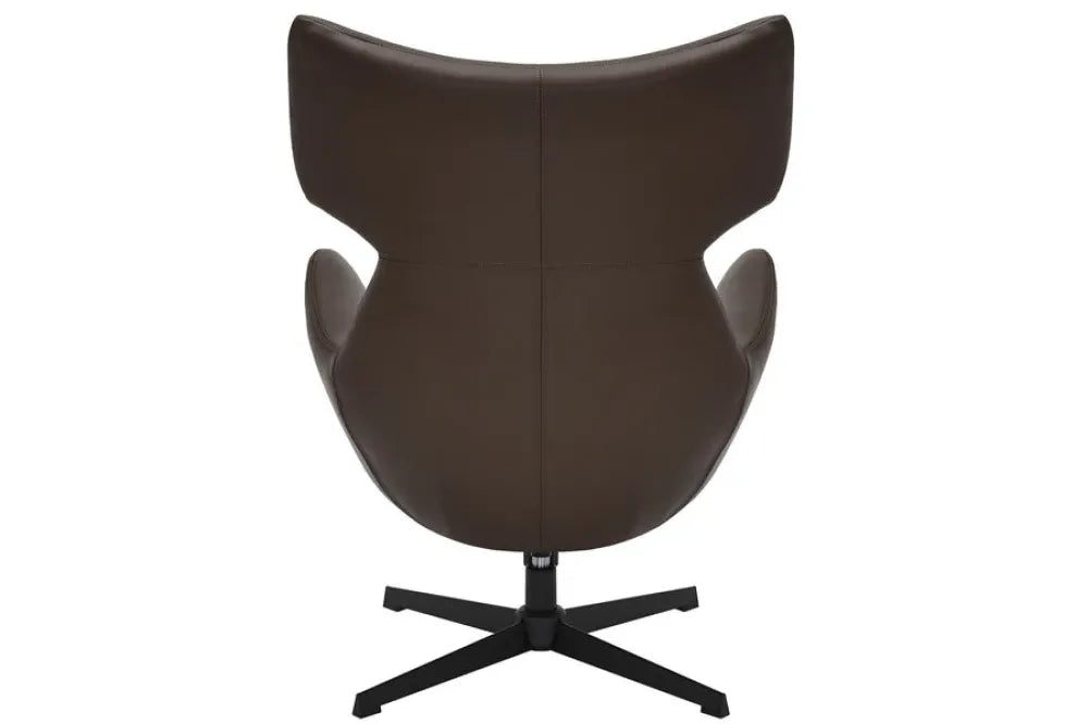 Fotoliu din Piele artificiala Maro si Metal Negru Hx103Lx75xA78cm Vogue