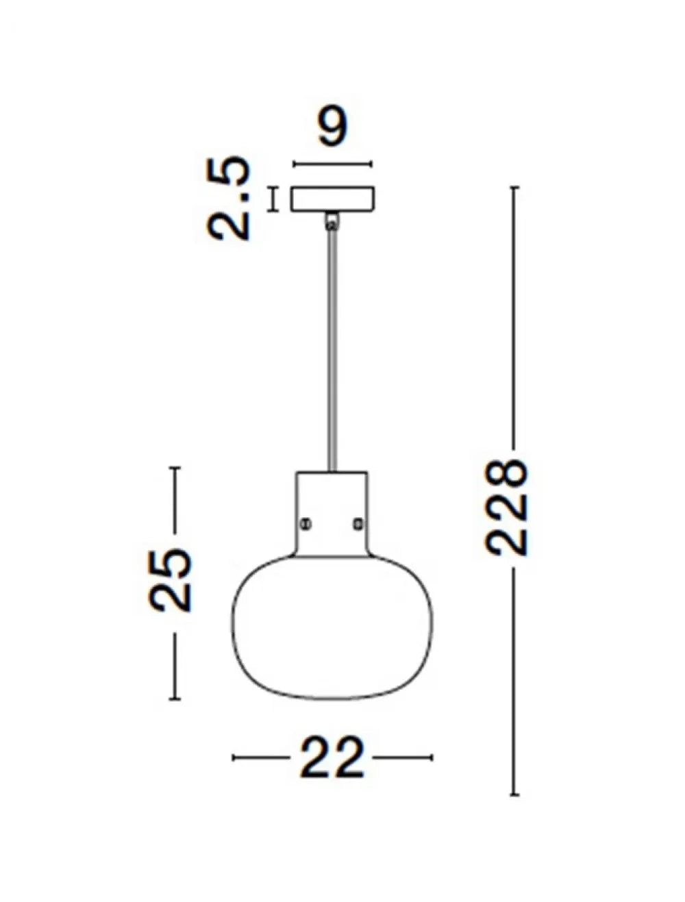 Pendul structura din Metal Alama si abajur din Sticla Transparent H228xL22cm IP20 CINZIA