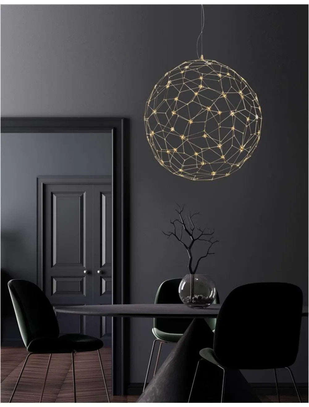 Pendul din Metal Auriu H330xL80cm IP20 18W 2059lm 3000k SOLE