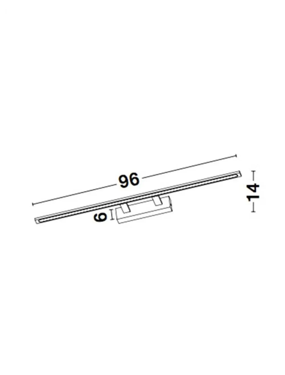Aplica de perete structura din Aluminiu Negru si abajur din Acrilic Alb H6xL96cm IP44 30W 2422lm 3000k LIVIA