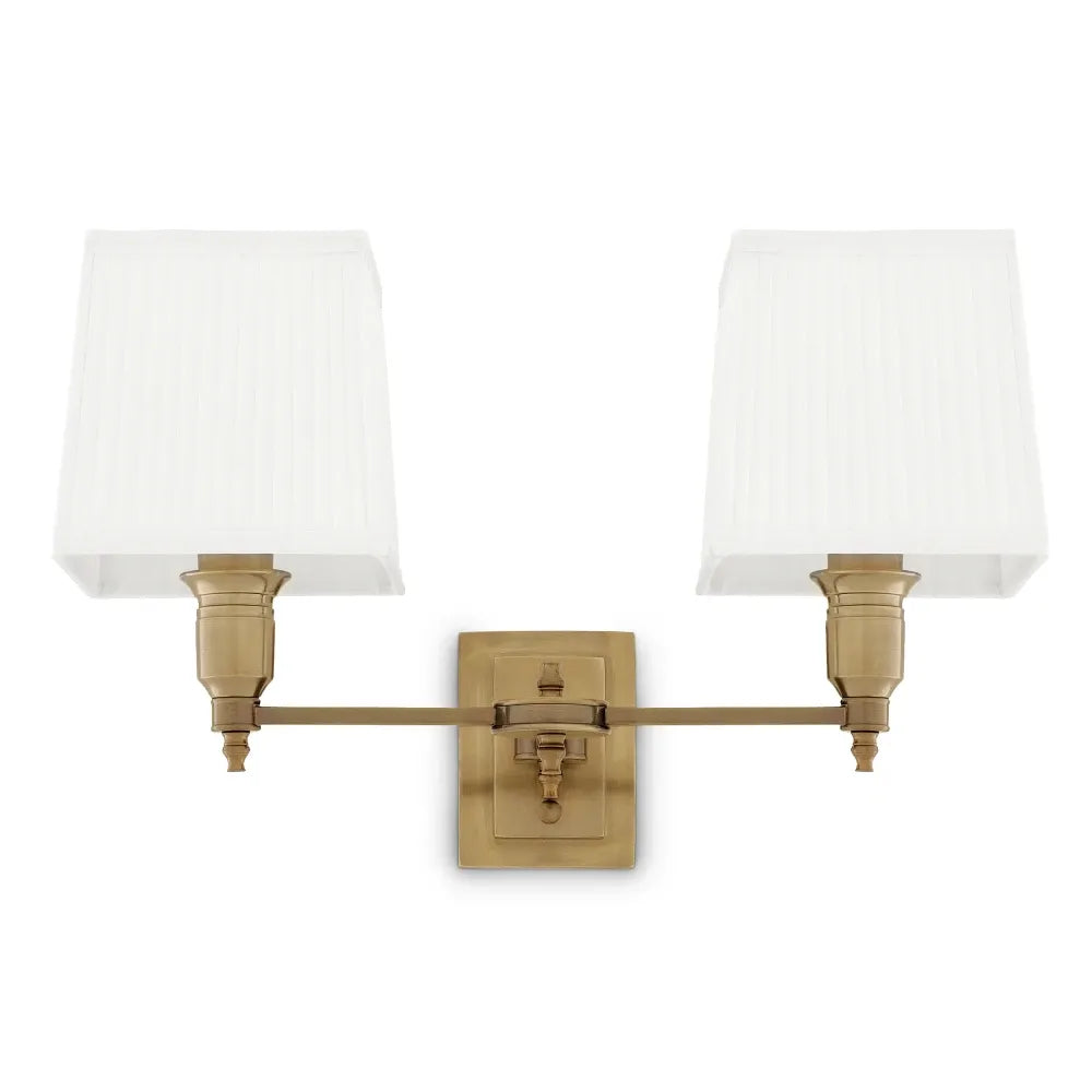 Aplica de perete din Metal Alama si Stofa Alb H27xL40cm Lexington Double Eichholtz