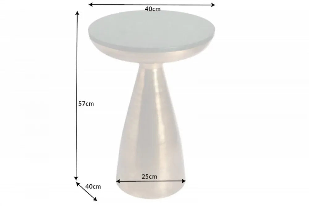 Masuta laterala Rotunda din Marmura Verde si Metal Auriu D40xH57cm Elements