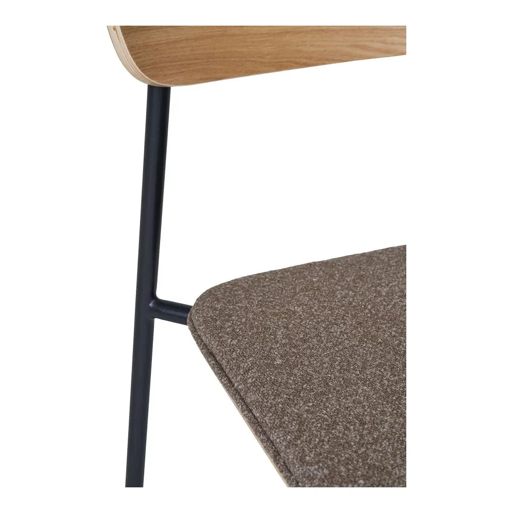 Set 2 scaune din Metal Negru si Lemn de frasin Maro H77xL51xA47cm Estepona