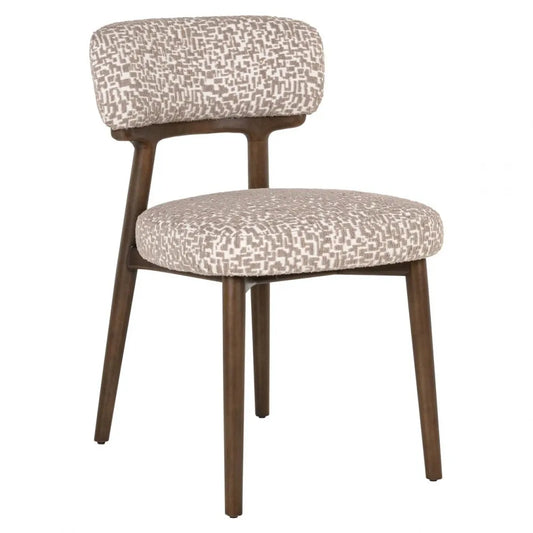 Set 2 scaune din Stofa Bej si Lemn de fag Maro L47xH76cm Basker Richmond interiors