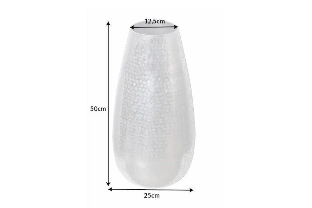 Vaza decorativa din Metal Argintiu H50xD25cm Orient
