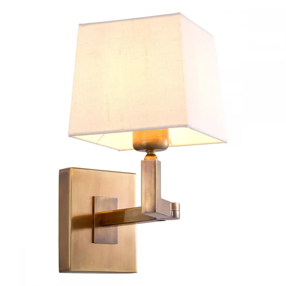 Aplica de perete din Metal Alama si Textil Alb H28xL15cm Cambell Eichholtz