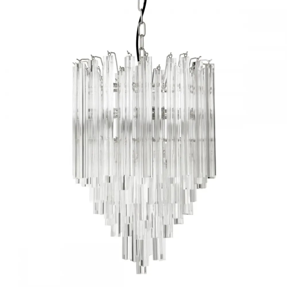 Candelabru din Metal Argintiu si Sticla Transparent H61.5xD42cm Salerno Eichholtz