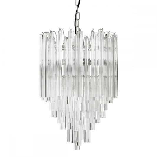 Candelabru din Metal Argintiu si Sticla Transparent H61.5xD42cm Salerno Eichholtz