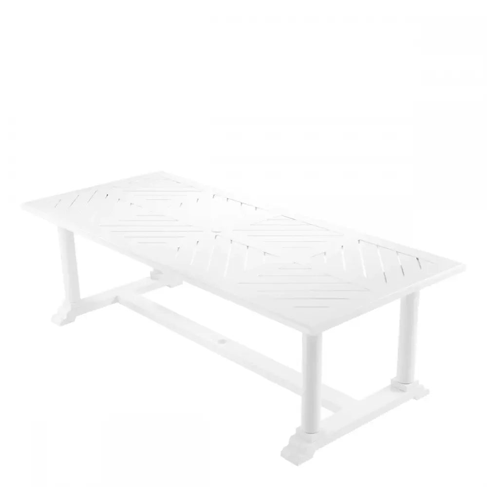 Masa de exterior din Metal Alb H75xL240cm Bell Rive Eichholtz