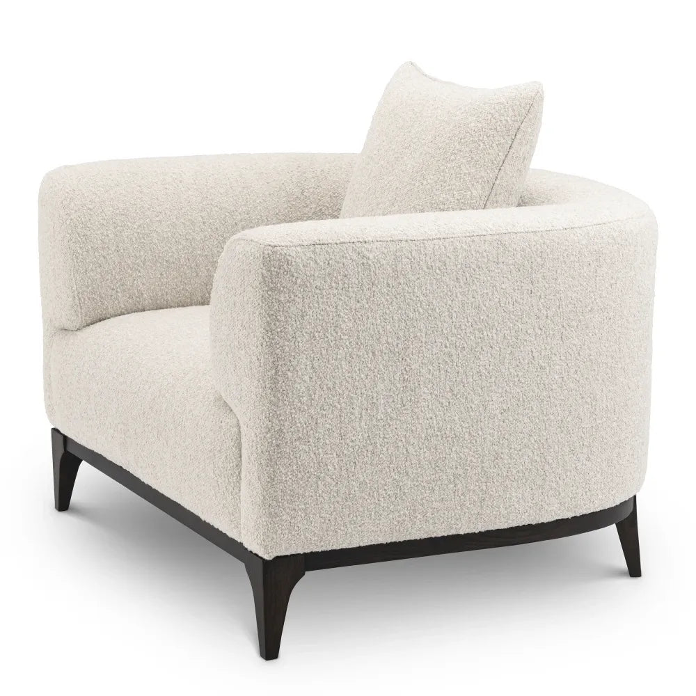 Fotoliu tapitat cu Stofa boucle Alb L116xA92xH70cm Brannan Eichholtz