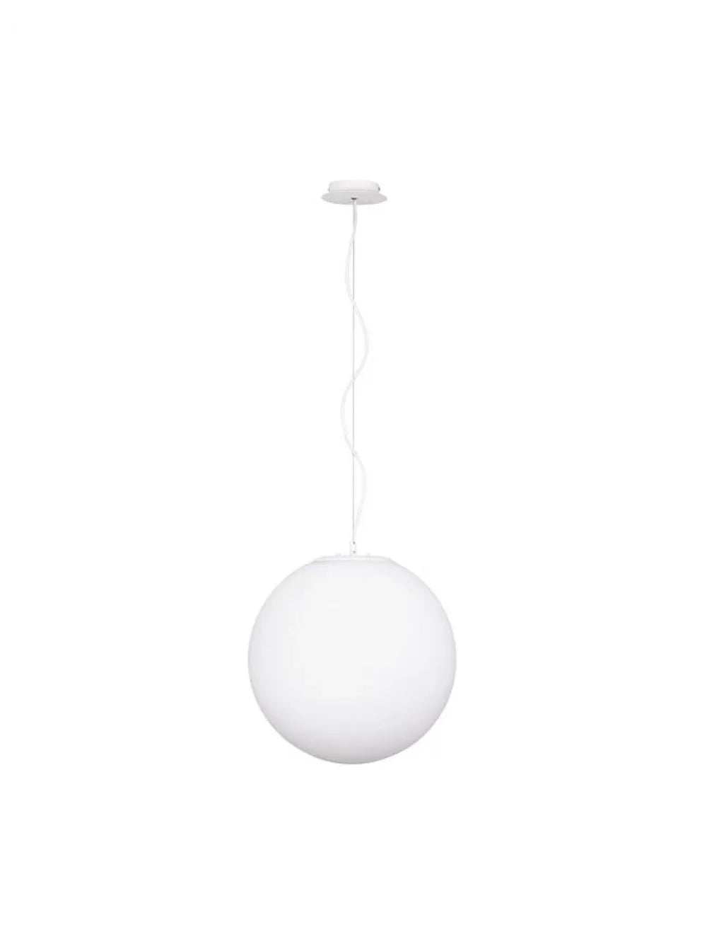 Pendul structura din Metal Alb si abajur din Sticla Alb H130xL40cm IP20 NEVOSO
