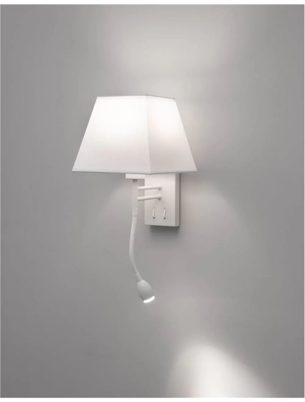 Aplica de perete structura din Aluminiu Alb si abajur din Textil Alb H40xL21cm IP20 3W 190lm 3000k VALENCIA