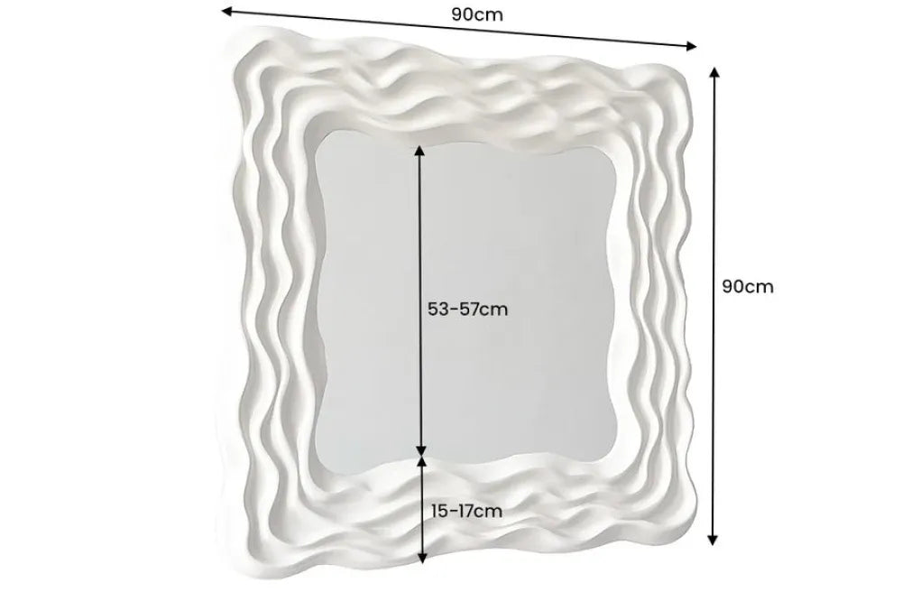 Oglinda cu rama din Poliuretan Bej H90xL90cm Wave