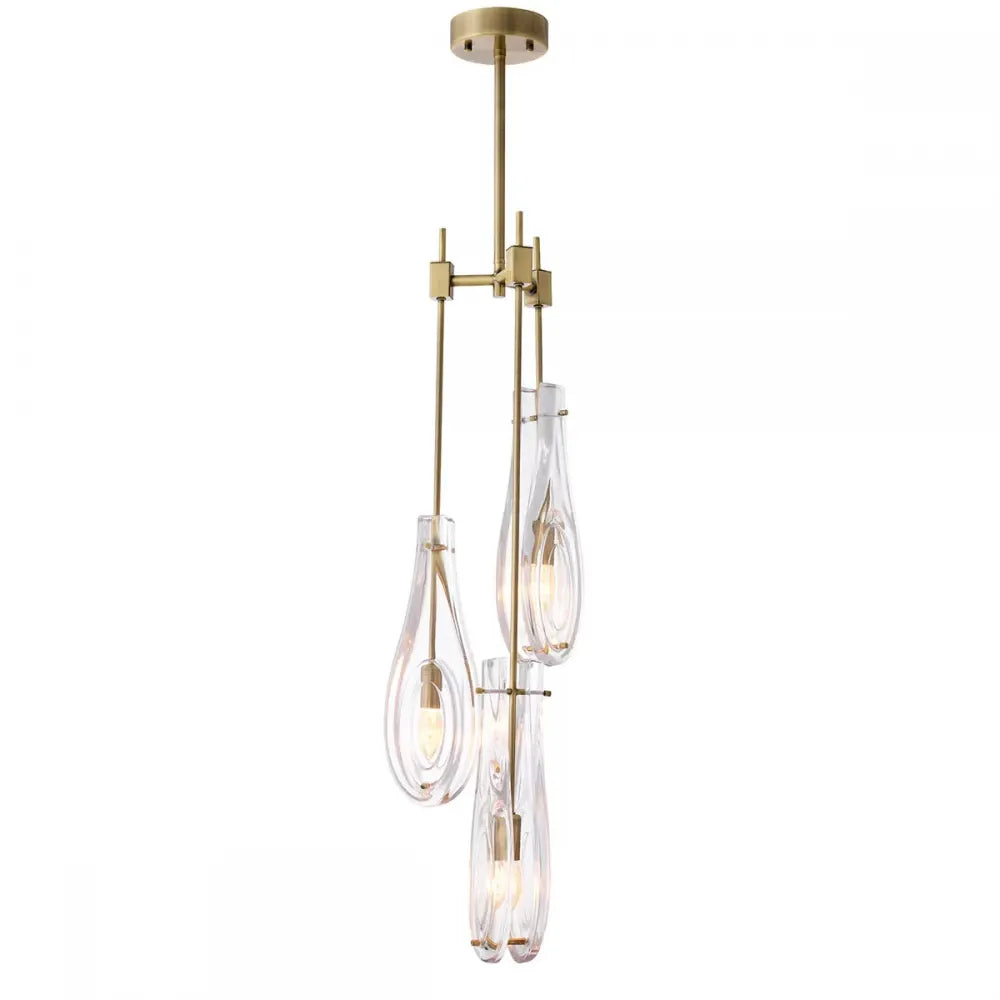 Candelabru din Metal Alama si Sticla Transparent H95.5xD30cm Bellano S  Eichholtz