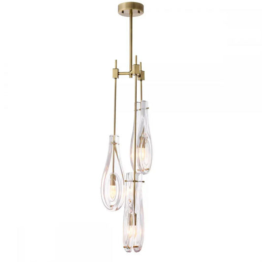 Candelabru din Metal Alama si Sticla Transparent H95.5xD30cm Bellano S  Eichholtz