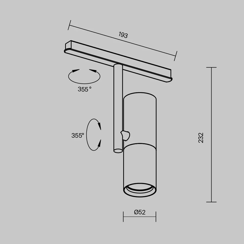 Spot dimabil smart pentru sina Exility din Aluminiu Negru/Alama H23.2xL19.3cm 12W 953lm 2700-6000k Elti