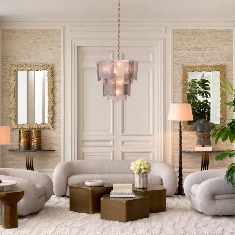 Lampa de podea din Metal Bronz si Textil Bej H169xD50cm Riverbank Eichholtz