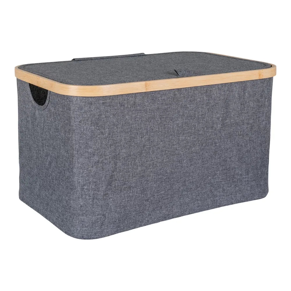 Cos depozitare din Lemn de bambus/Textil Maro/Gri H25xL45cm Noto
