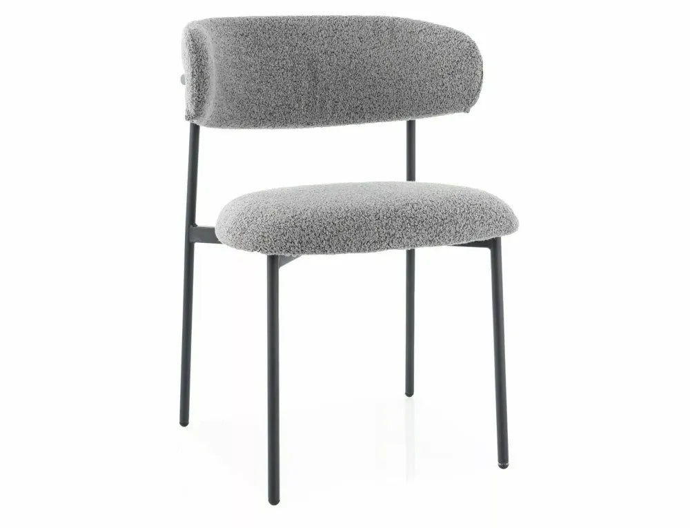Set 2 scaune din Stofa Gri si Metal Negru Hx80Lx56xA58cm Elton