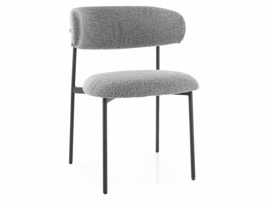 Set 2 scaune din Stofa Gri si Metal Negru Hx80Lx56xA58cm Elton