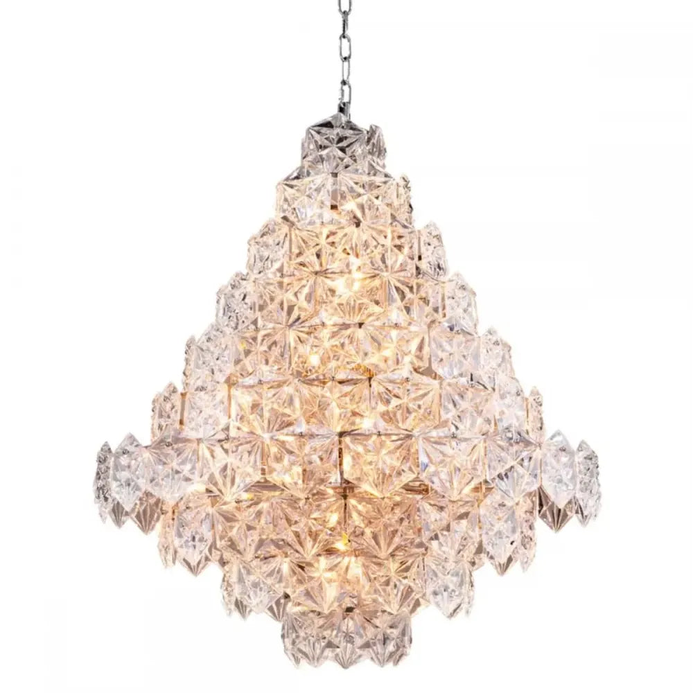 Candelabru din Metal Argintiu si Sticla Transparent H95xD80cm Hermitage L Eichholtz