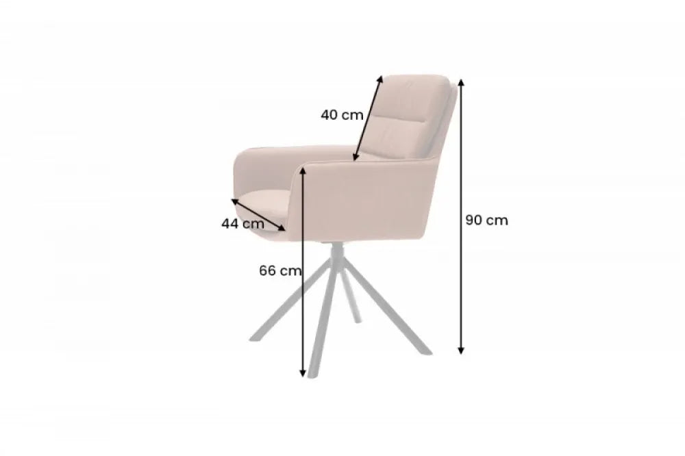 Scaun rotativ tapitat cu Piele naturala/Microfibra Maro cognac cu picioare din Metal Negru H89xL58xA67cm Big George