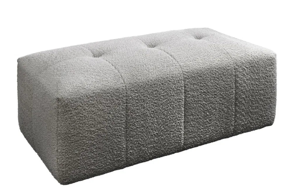Puf tapitat cu Stofa boucle Gri L118xH44cm ROYAL