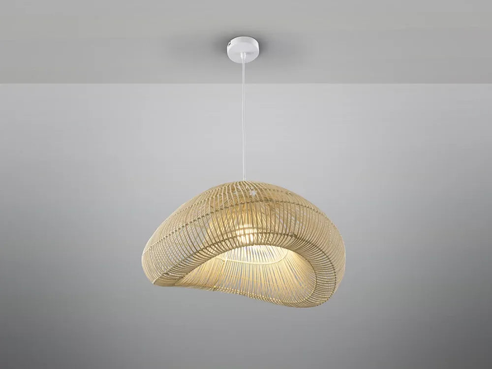 Pendul din Metal Alb si Ratan Bej H240xL55cm Sabah