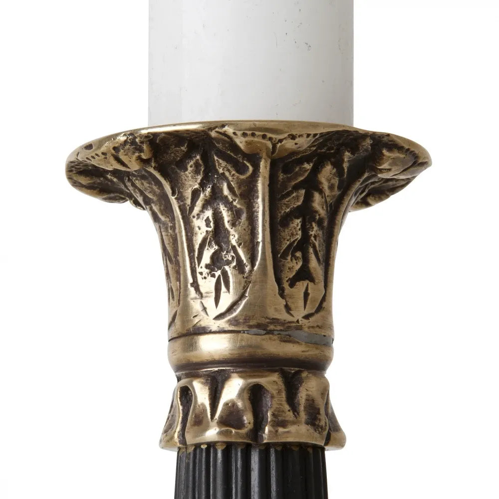 Suport lumanare din Metal Negru/Alama L13xH27cm Perignon Eichholtz