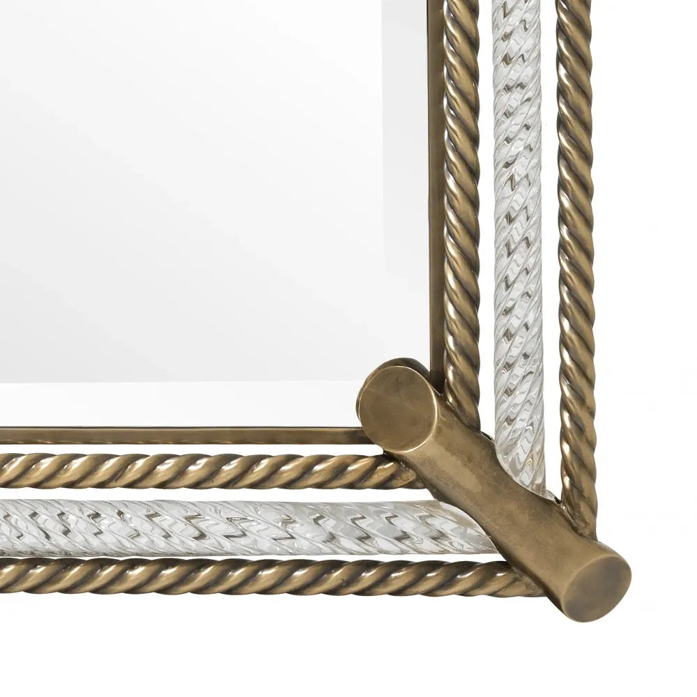 Oglinda cu rama din Metal/Sticla Alama/Transparent L79xH116cm Civita Eichholtz