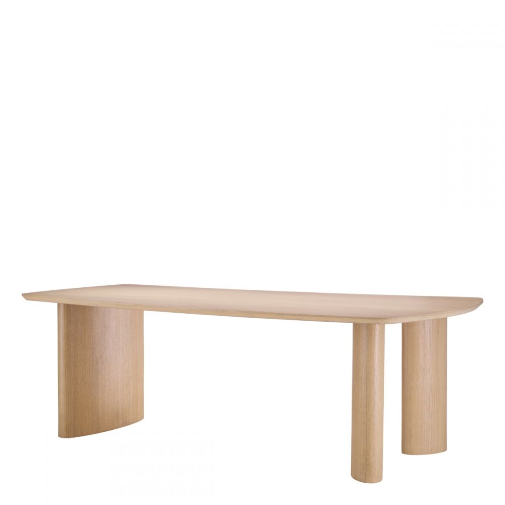 Masa Dreptunghiulara Bergman S Eichholtz din Furnir de stejar Bej de 6-8 persoane L230xH76.5cm