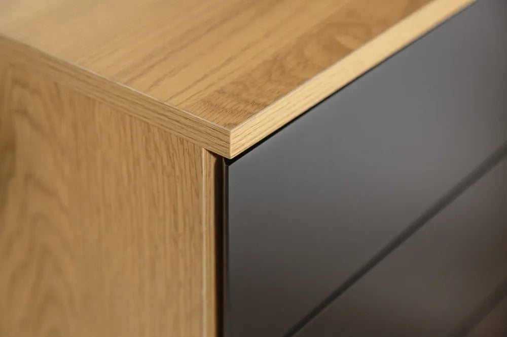 Dulapior de birou cu rotile din MDF Maro/Negru L40xH62cm STUDIO