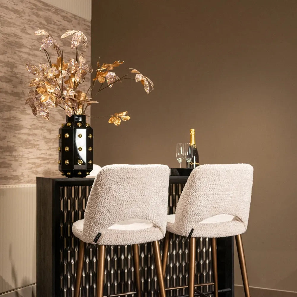 Vaza decorativa din Aluminiu|MDF|Plastic|Sticla Negru/Auriu L22xH39cm Justa