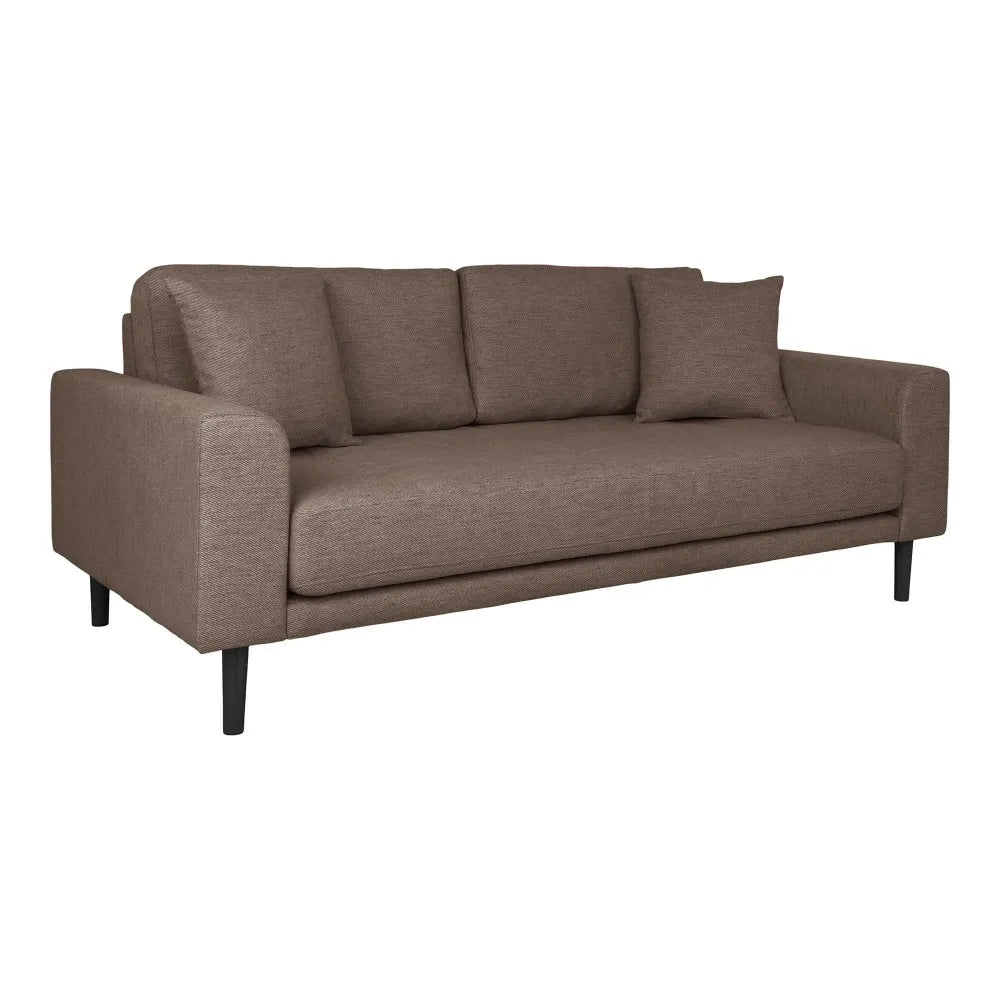 Canapea de 2 locuri cu picioare din lemn de fag maro tapitata cu Stofa Maro L180xH76cm Lido