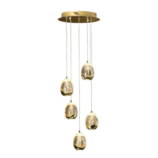 Lustra rotunda cu inaltime reglabila din Sticla Transparent cu LED D30xH150cm Rocio