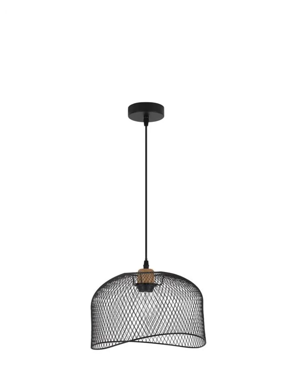 Pendul structura din Metal Negru si abajur din Metal Negru H120xL30cm IP20 LYRON